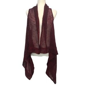 NWT Katie Todd Sheer Mesh Burgundy Duster